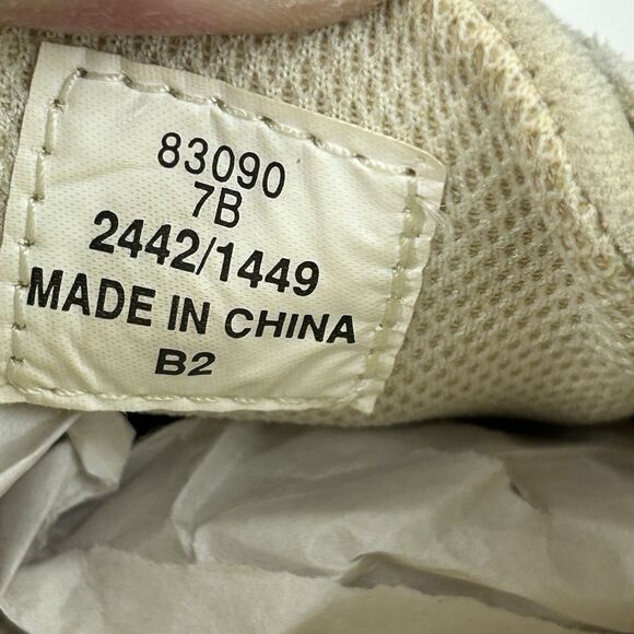 Lands End Boat Shoes Women's 7B Beige Leather Cushioned Insole Casual Slip On - Picture 8 of 14